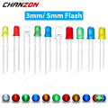 100Pcs 3mm 5mm Led Diode Flashing White Red Green Blue Yellow RGB Fast Slow Flash Diffused Clear Color Changing Light Emitting. 