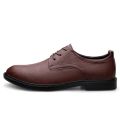2023 New Spring Autumn Men's Lace-up Dress Shoes Leather Derby Shoes Comfortable Waterproof Formal Office Shoes Black.