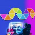 RGB Triangle LED Light Panels, DIY Triangle LED Wall Lights , APP and Remote Controlled, Music Sync for Gaming Room Bedroom. 