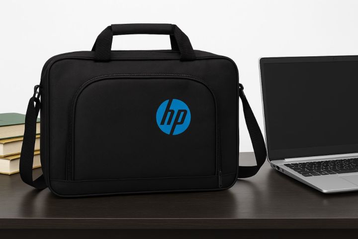 15.6" inches Black Waterproof Laptop Shoulder Bag | Lightweight Office Laptop Hand Carry Case | Durable Notebook Messenger Bag for Men and Women