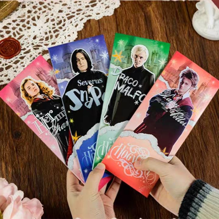Genuine Harry Potter Hogwarts Commemorative Ticket Holder Set Hermione Malfoy Snape Merchandise Notes Bookmarks Stationery 