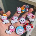 Mesuca 12Pcs Elegance Marie Cat The Aristocats Shoe Charms PVC Cute Cartoon Decorations Reusable Clog Shoe Ornaments Accessories. 