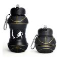 Silicone Fold Water Bottle Cups Outdoor Sports Basketball Style Leakproof Portable Sports Water Kettle. 