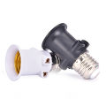 PBT Fireproof E27 Bulb Adapter Lamp Holder Base Socket Conversion with EU Plug. 