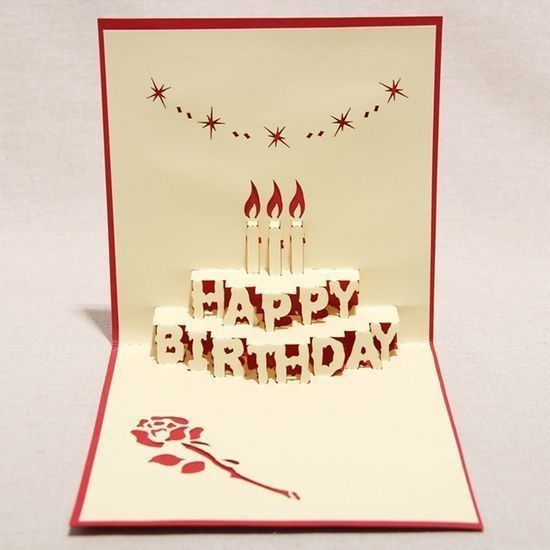 Birthday Cake Pop up card with Cutting Candles Looks 3D (WITH ENVELOP) / 3D kirigami birthday card ( FOR ADD NAME ON CARD  USE CHAT OPTION )