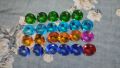 Blue Crystal Glass Diamond Paperweight 4" Diameter (100mm).