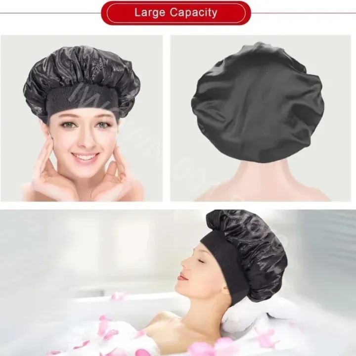 New%20Women's%20Satin%20Solid%20Wide-brimmed%20Sleeping%20Hat%20Unisex%20Head%20Wrap%20Elastic%20Band%20Cap%20Hair%20Care%20Bonnet%20Night%20Hat%20bonnet%20de%20nuit%20-%20Image%204