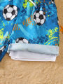 Infant Boys Summer Casual Football Print Beach Shorts Children's Clothing Toddler Boys Summer Wear Baby Boys Beach Attire.