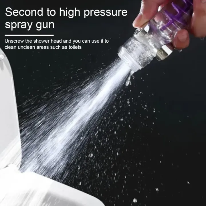1Pc%203%20Modes%20Turbocharged%20Shower%20Head%20Adjustable%20High%20Pressure%20Water%20Saving%20Handheld%20Showerhead%20Massage%20Filter%20Rainfall%20Nozzle%20-%20Image%203