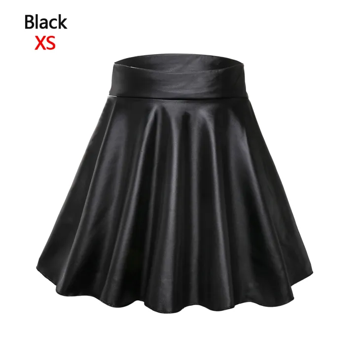High%20Waist%20Elastic%20Mini%20Short%20Skirt%20Women%20Imitation%20Leather%20Skirt%20Polyester%20Fiber%20Fabric%20-%20Image%207