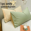1pc 100% Cotton brushed Color block Pillowcases , Super Soft and Cozy, Wrinkle, Fade, Resistant with Envelope Closure. 