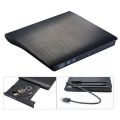 USB 3.0 ultra slim external DVD-RW burner/cd/rewrite/ portable optical drive black and white. 