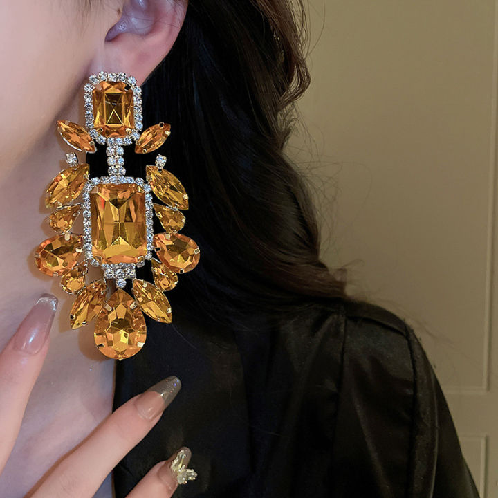 Orange%20Rhinestone%20Geometric%20Earrings%20for%20Women%20Retro%20Exaggerated%20Drop%20Earrings%20Temperament%20Party%20Accessories%20Girls%20Gifts%20-%20Image%204