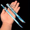 Alloy sword model, sword model keychain, five clawed golden dragon sword with sheath alloy model, antique sword model imitation.