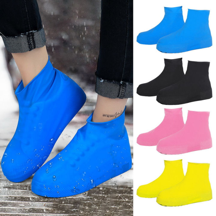 Elastic%20Waterproof%20Shoe%20Cover%20Outdoor%20Rain%20Boots%20Silicone%20Anti%20Slip%20Rain%20Shoe%20Cover%20PVC%20Portable%20Mid%20Thickened%20Latex%20Shoe%20Cover%20-%20Image%202