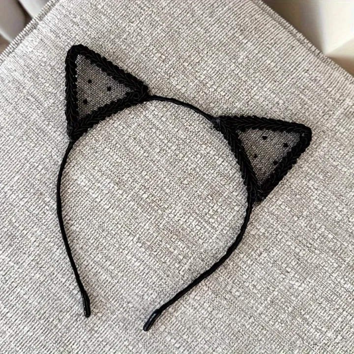 1%20Black%20Polka%20Dot%20Cat%20Ear%20Headband%20-%20Stylish%20Polyester%20Hair%20Accessory,%20Perfect%20for%20Holidays,%20Parties,%20and%20Cosplay;%20Cute%20and%20%20-%20Image%203