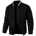 New Mens Long Sleeve Zipper Jacket Coats Stand Up Sweatshirts Outdoor Streetwear Autumn Warm Solid Color Baseball Jacket Men. 