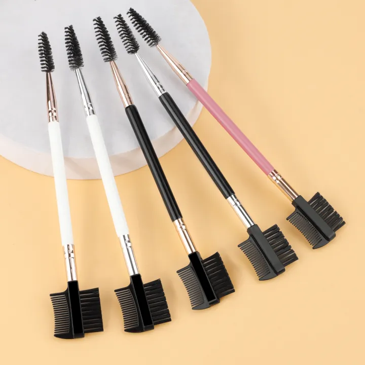 1/2/5PCS%203%20Head%20Eyebrow%20Eyelash%20Shaper%20Double%20Head%20Brush%20Makeup%20Grooming%20Tool%20Cosmetic%20With%203%20Different%20Spoolie%20Brushes%20-%20Image%202