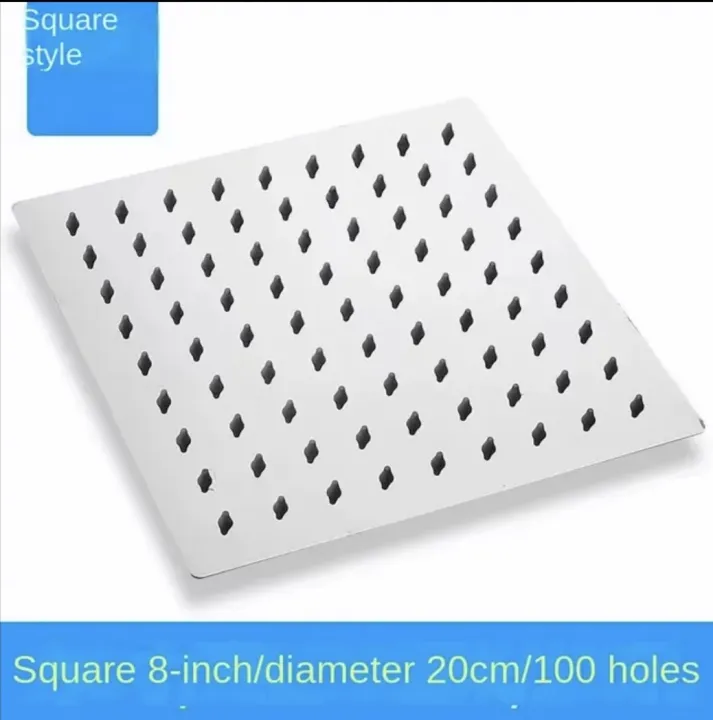Rain%20shower%20head%20stainless%20steel%208%20inch%20square%20high%20pressure%20-%20Image%202