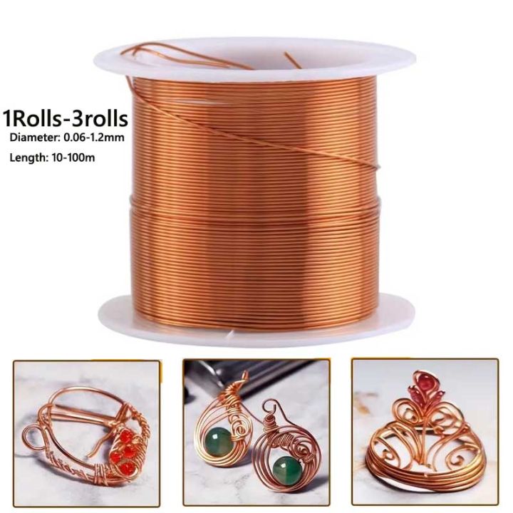 1-3Roll Soft Copper Wire for Electroculture Gardening 0.06-1.2mm Jewelry Making Beading Handmade Jewelry Making DIY Artwork