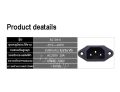++ Buy 10 pieces, 40 ++ off, TJR AC plug, 3 pin male computer, embedded female 10A 250V Black (choose 1 / 10 pieces). 