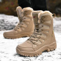 New Warm Plush Snow Boots Men Lace Up Casual High Top Men's Boots Waterproof Winter Boots Anti-Slip Ankle Boots Army Work Boots. 