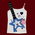 Summer New Y2K Punk Rock Trend Visual Design Musical Note Printed Camisole Vintage Fashion Hip Hop Personality Slim Emo Girl Top.