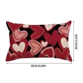 2025 1pcs Valentine'S Day Cartoon Pillow Cover Valentine'S Day Heart Striped Wedding Cushion Cover Sofa Decoration 50x30cm. 