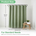 Waffle Shower Curtain Heavy Duty Mould Proof Resistant Shower Curtain for Bathroom Waterproof Luxury Shower Curtain with 12Hooks.