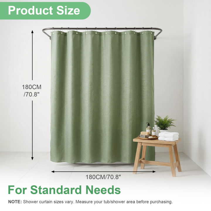 Waffle%20Shower%20Curtain%20Heavy%20Duty%20Mould%20Proof%20Resistant%20Shower%20Curtain%20for%20Bathroom%20Waterproof%20Luxury%20Shower%20Curtain%20with%2012Hooks%20-%20Image%202