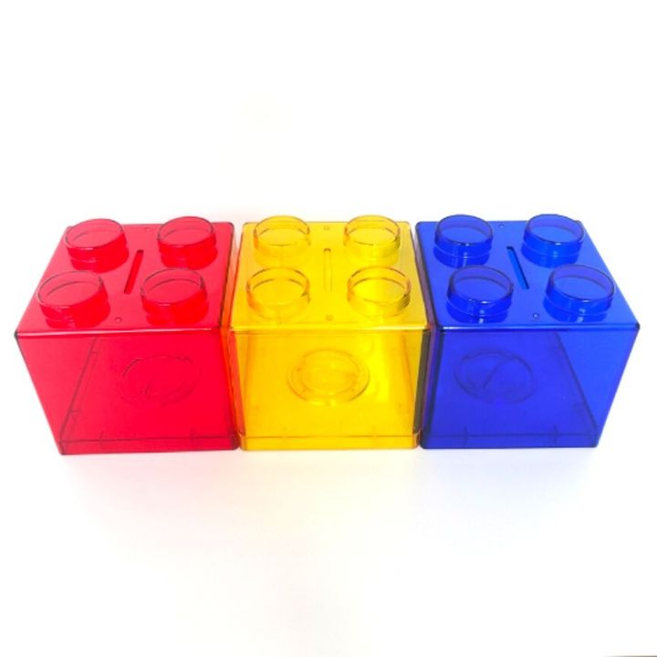 Plastic Blocks Piggy Bank Coin Storage Case Money Box Building Block Saving Box Kid Toy Change Boxes Home Decor