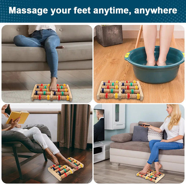 Traditional Wooden 12 Roller Foot Massager, Acupressure Roller Wood Foot  Massager Stress Reliever 12 Rollers | Daraz.pk