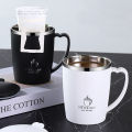 350ml Thermos Mug 304 Stainless Steel Coffee Cup With Handle Leak-Proof Vacuum Flask Insulated Cup Portable Thermal Water Bottle.