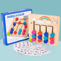 Montessori Learning Toys Mobile Color and Shape Puzzle,Matching Brain Teasers Logic Game Early Educational Wooden Toys for Kids. 