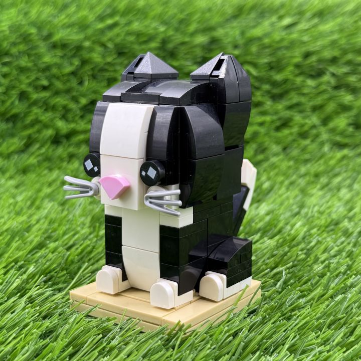 MOC Creative Nature Animal Series Cat BrickHeadsed Building Blocks ...