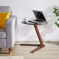 Wooden Round L Shape Laptop Table Antique Modern Design End, Coffee Table Modern Minimalist Side Table for Living Room, Balcony and for Tea and Coffee Serve Office Site Table. 