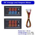 Led Digital Voltmeter Ammeter Dc Digital Multimeter 100V 10A Blue Red Led Amp Dual Digital Display Volt Meter Gauge Car Current Monitor Tester, Battery_powered. 