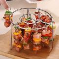Air Fryer Special Grill Round Hanging Skewers Rack Home Kitchen Outdoor Stainless Steel Grill. 