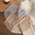 Women Sexy Ice Silk Intimates Seamless Underwear Female Transparent Briefs Mid-Rise Comfort Breathable Lady Panty Woman Lingerie. 
