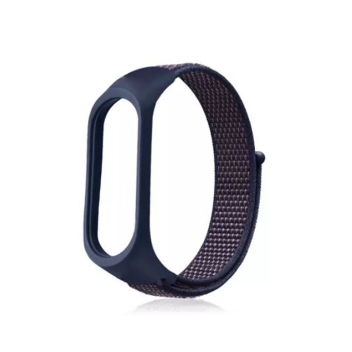 Mi Band 3, 4, 5, 6 Nylon Fabric Sport Strap with Hook-and-Loop Fastener, Comfortable Silicone Wristband for Daily Wear