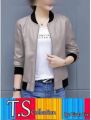 LADIES GIRLS STYLISH CLASSY PLANE LEATHER JACKET FOR WOMENS. 