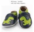 Dinosaur, Pure Soft Leather Baby Shoes. 