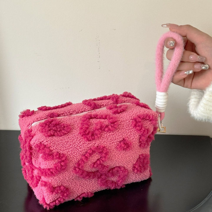 Plush%20Makeup%20Bags%20with%20Handle%20Soft%20Travel%20Cosmetic%20Storage%20Bag%20Portable%20Love%20Print%20Organizer%20Pencil%20Case%20Cute%20Clutch%20Pouch%20-%20Image%207