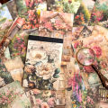 100pcs/pack Garden Whisper Series Retro Handbook Tearable Material Paper Creative DIY Handmade Scrapbook Aesthetic Craft Paper. 