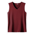 Men'S Top Men'S Summer Multi Color Sleeveless Vest Men'S Summer Ice Silk Traceless Thin Breathable Color V-Neck Sleeveless Top.