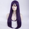 Long Straight Purple Girls Cosplay Wig with Bang Cosplay Wig High Temperature Fiber Hair Wigs Costume Party. 