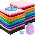 40PCS Felt Fabric Solid Color Pre Cut Blocks Hand Wash Only Suitable For DIY Handmade Sewing Projects And Decoration Production. 