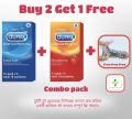 Durex - Extra Safe and Strawberry Flavour Condom - 2 Full Box -  36 pcs Combo pack (If Buy Get 1 Condom Free). 