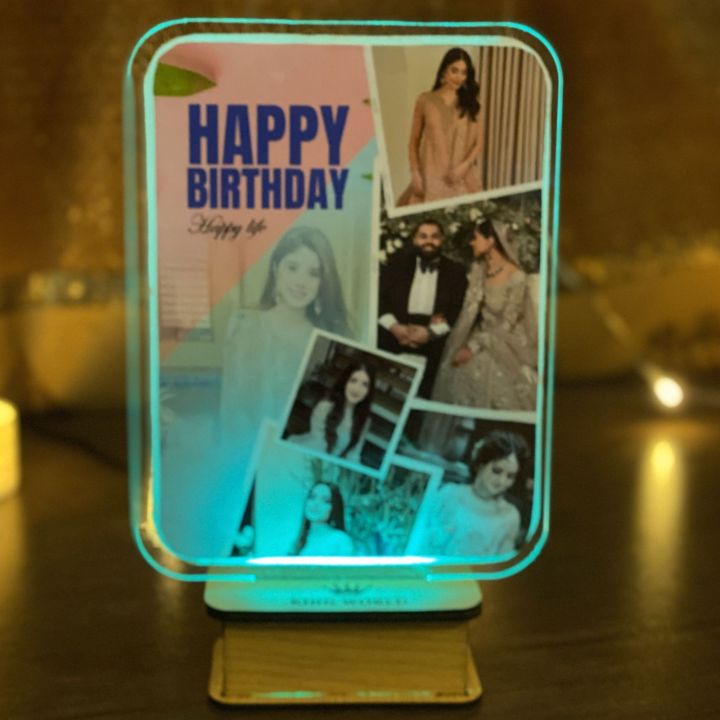 Customize picture LED Lamp Square in Multi Colors For gifts & Decore
