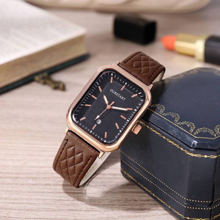 Square%20Women's%20Watch,%20Quartz%20Diamond%20Patterned%20Belt,%20Calendar%20Watch,%20Women's%20Watch%20-%20Image%202